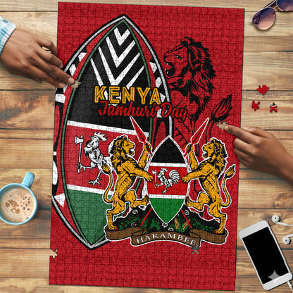 Kenya Jamhuri Day Puzzle Harambee Spirit Lion Flag Tribal