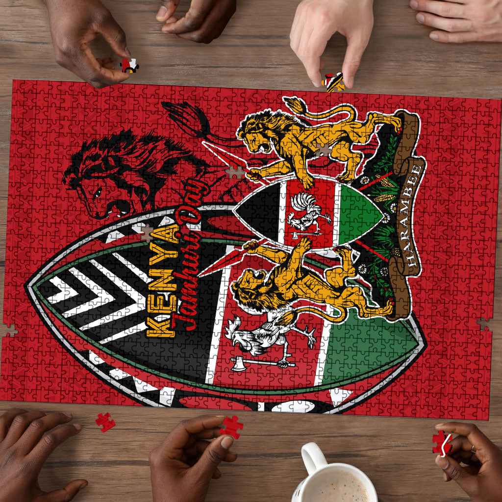 Kenya Jamhuri Day Puzzle Harambee Spirit Lion Flag Tribal