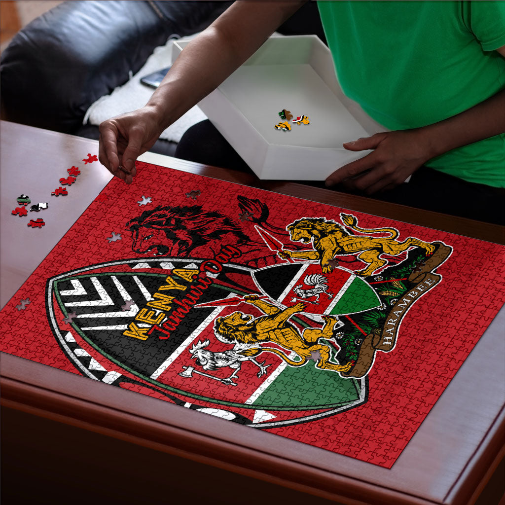 Kenya Jamhuri Day Puzzle Harambee Spirit Lion Flag Tribal