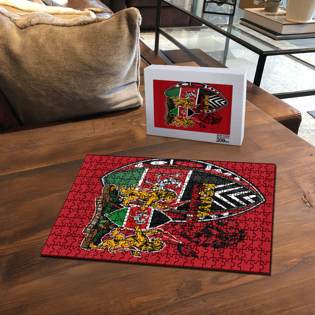 Kenya Jamhuri Day Puzzle Harambee Spirit Lion Flag Tribal