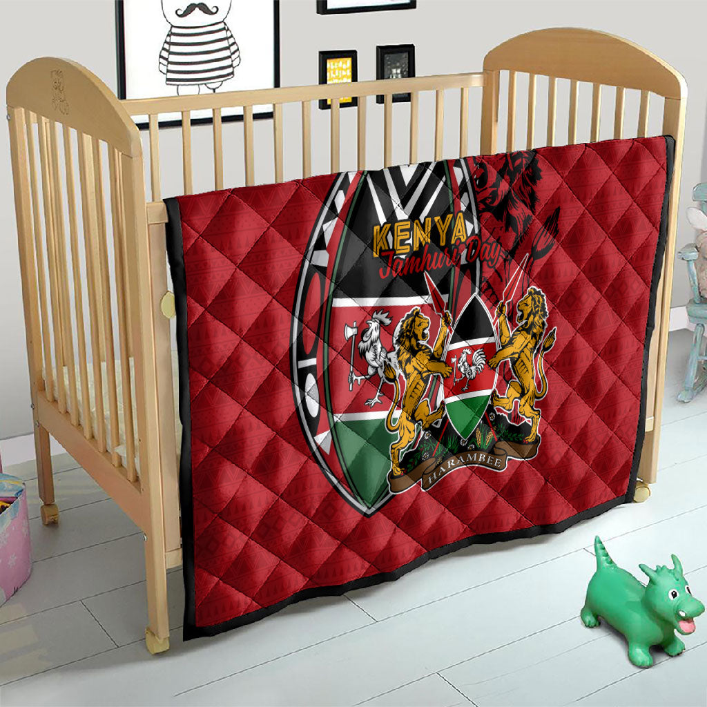 Kenya Jamhuri Day Quilt Harambee Spirit Lion Flag Tribal