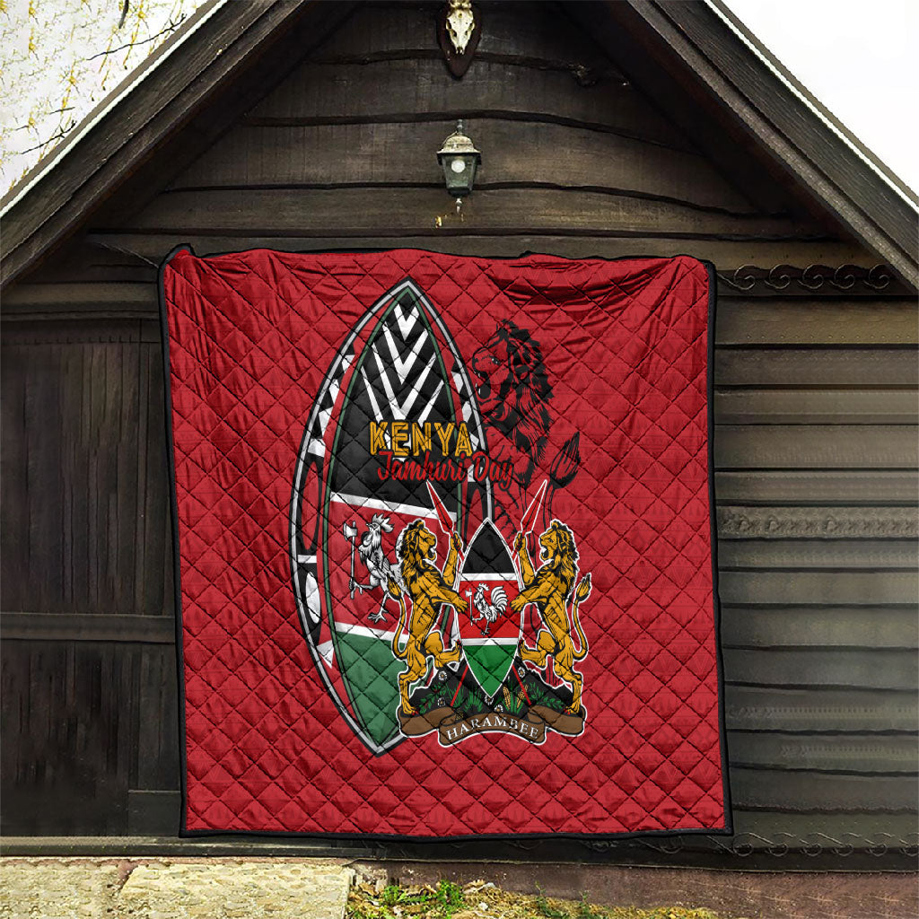 Kenya Jamhuri Day Quilt Harambee Spirit Lion Flag Tribal