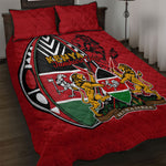Kenya Jamhuri Day Quilt Bed Set Harambee Spirit Lion Flag Tribal