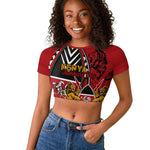 Kenya Jamhuri Day Raglan Cropped T shirt Harambee Spirit Lion Flag Tribal