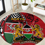 Kenya Jamhuri Day Round Carpet Harambee Spirit Lion Flag Tribal