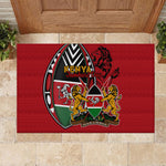 Kenya Jamhuri Day Rubber Doormat Harambee Spirit Lion Flag Tribal