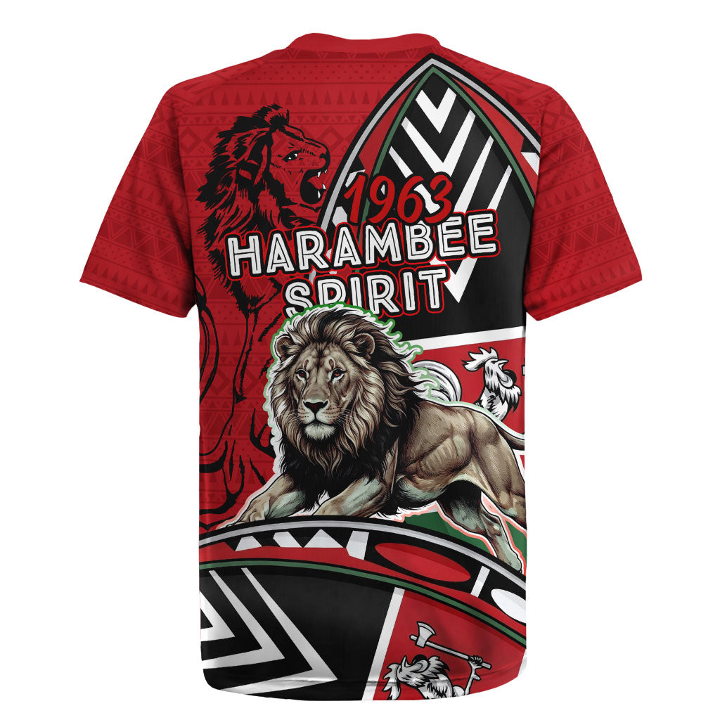 Kenya Jamhuri Day Rugby Jersey Harambee Spirit Lion Flag Tribal