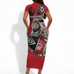 Kenya Jamhuri Day Short Sleeve Bodycon Dress Harambee Spirit Lion Flag Tribal