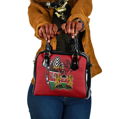 Kenya Jamhuri Day Shoulder Handbag Harambee Spirit Lion Flag Tribal