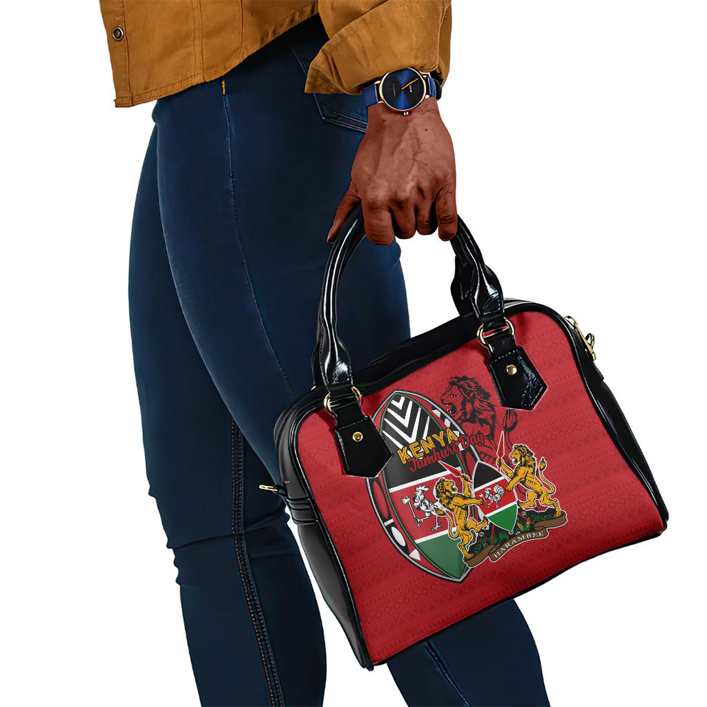 Kenya Jamhuri Day Shoulder Handbag Harambee Spirit Lion Flag Tribal