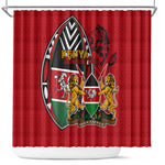 Kenya Jamhuri Day Shower Curtain Harambee Spirit Lion Flag Tribal