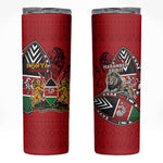 Kenya Jamhuri Day Skinny Tumbler Harambee Spirit Lion Flag Tribal