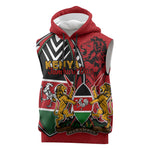 Kenya Jamhuri Day Sleeveless Hoodie Harambee Spirit Lion Flag Tribal