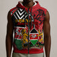 Kenya Jamhuri Day Sleeveless Zip Hoodie Harambee Spirit Lion Flag Tribal