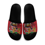 Kenya Jamhuri Day Slide Sandals Harambee Spirit Lion Flag Tribal