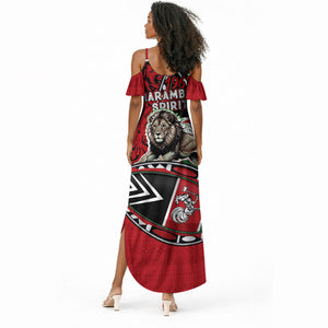 Kenya Jamhuri Day Summer Maxi Dress Harambee Spirit Lion Flag Tribal