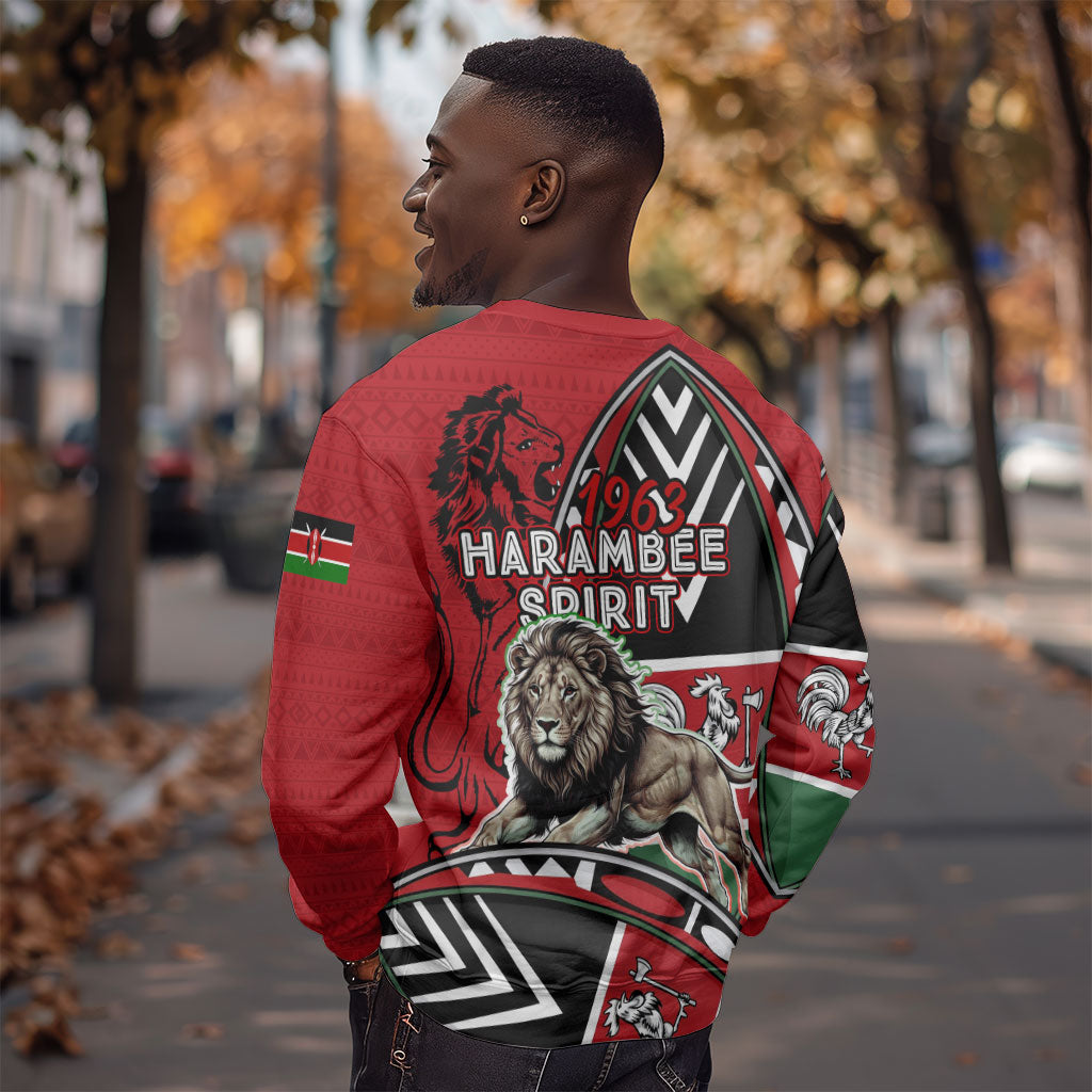 Kenya Jamhuri Day Sweatshirt Harambee Spirit Lion Flag Tribal