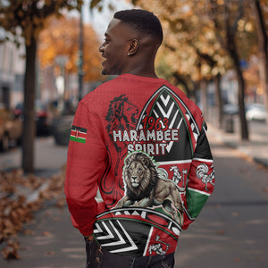 Kenya Jamhuri Day Sweatshirt Harambee Spirit Lion Flag Tribal