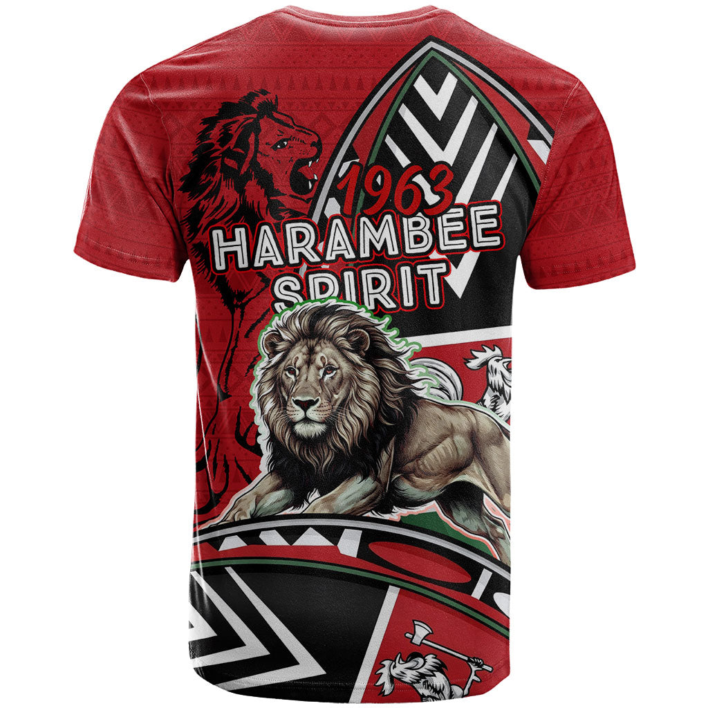 Kenya Jamhuri Day T shirt Harambee Spirit Lion Flag Tribal