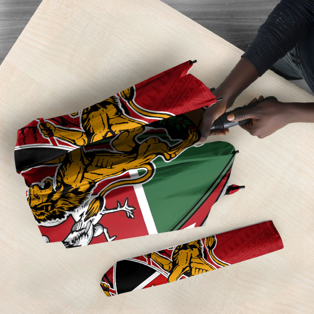 Kenya Jamhuri Day Umbrella Harambee Spirit Lion Flag Tribal