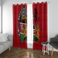 Kenya Jamhuri Day Window Curtain Harambee Spirit Lion Flag Tribal