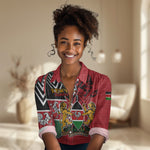 Kenya Jamhuri Day Women Casual Shirt Harambee Spirit Lion Flag Tribal