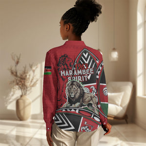 Kenya Jamhuri Day Women Casual Shirt Harambee Spirit Lion Flag Tribal
