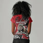 Kenya Jamhuri Day Women V-Neck T-Shirt Harambee Spirit Lion Flag Tribal