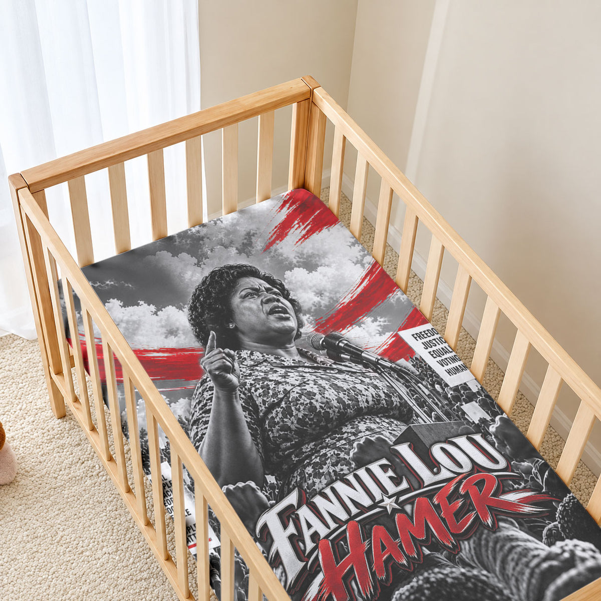 Fannie Lou Hamer Civil Rights Baby Bed Cover Voting Rights Activist Tribute Art