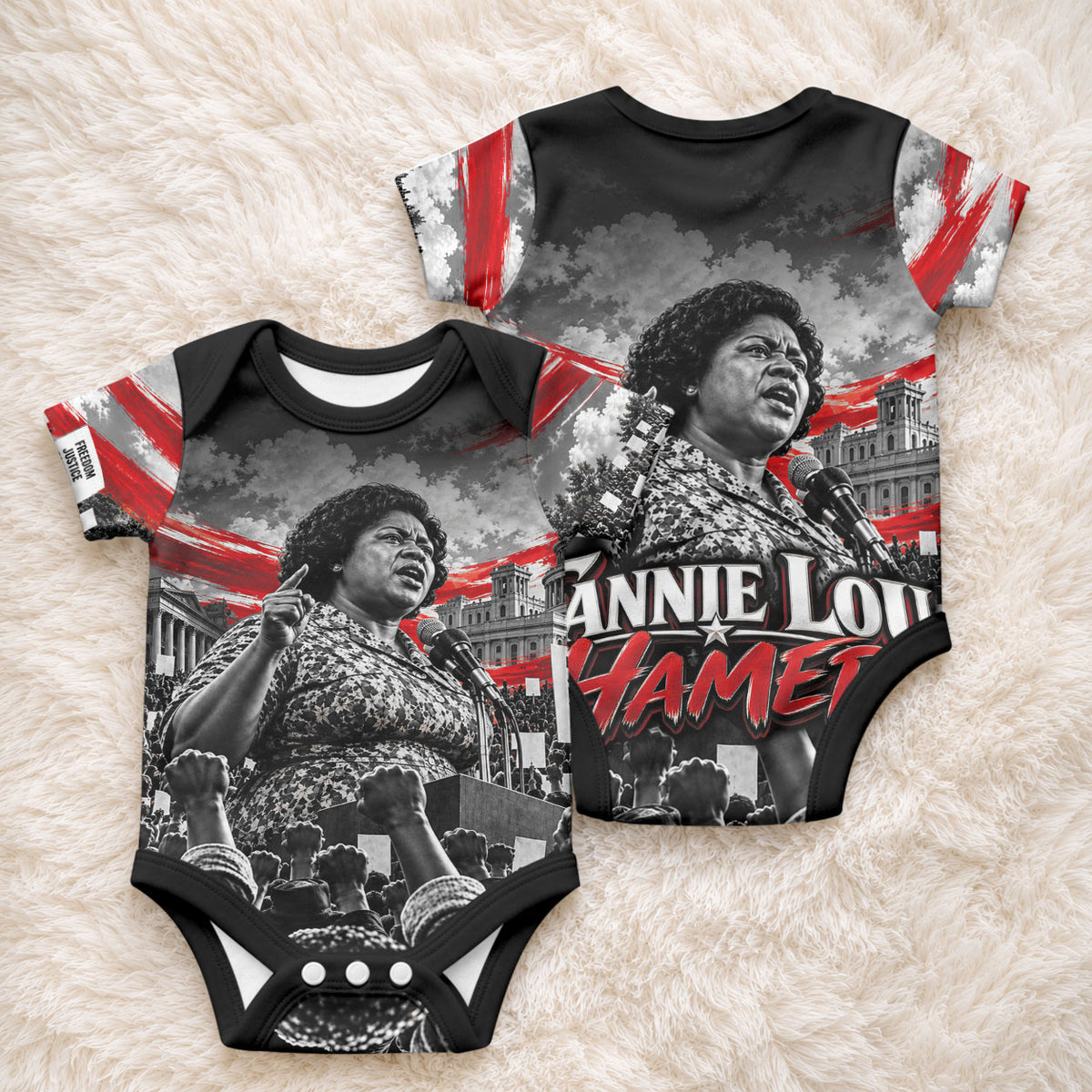 Fannie Lou Hamer Civil Rights Baby Onesie Voting Rights Activist Tribute Art