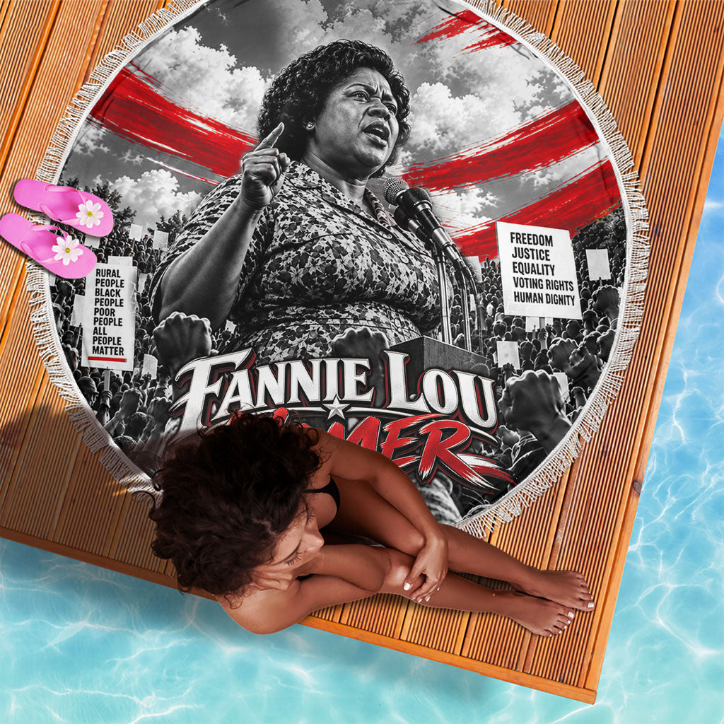 Fannie Lou Hamer Civil Rights Beach Blanket Voting Rights Activist Tribute Art