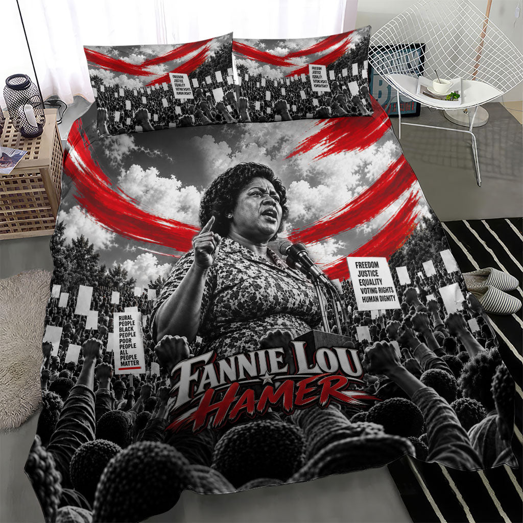 Fannie Lou Hamer Civil Rights Bedding Set Voting Rights Activist Tribute Art