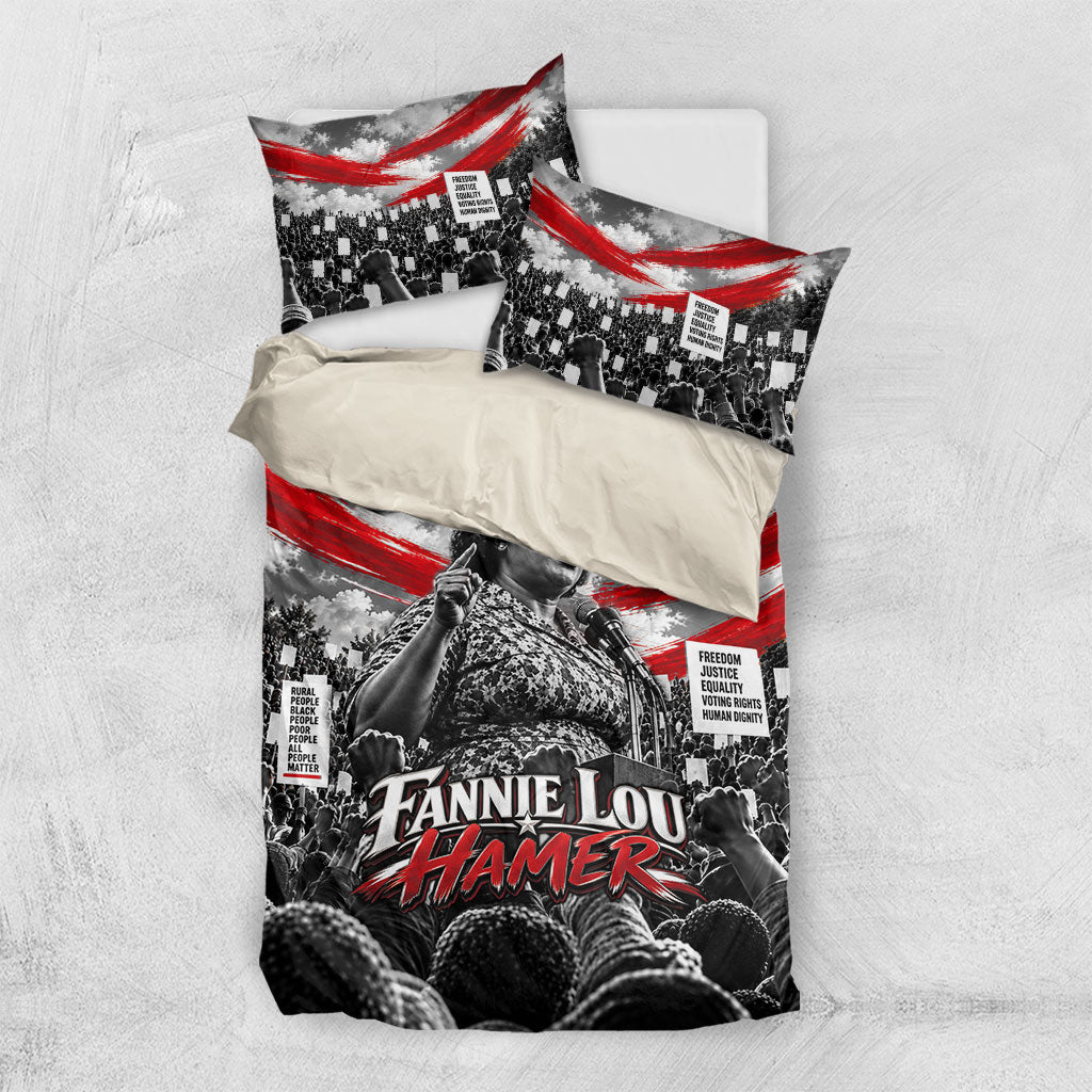 Fannie Lou Hamer Civil Rights Bedding Set Voting Rights Activist Tribute Art