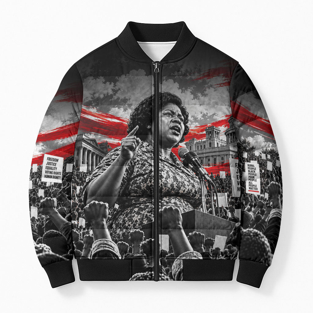 Fannie Lou Hamer Civil Rights Bomber Puffer Jacket Voting Rights Activist Tribute Art
