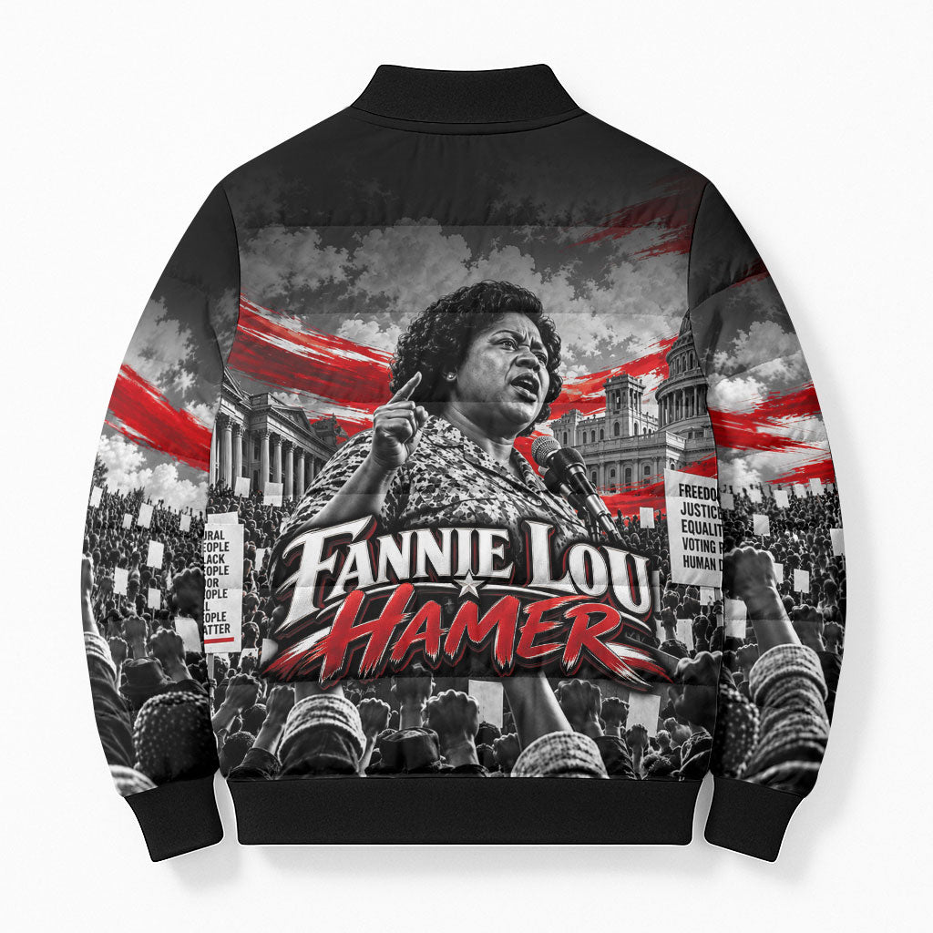 Fannie Lou Hamer Civil Rights Bomber Puffer Jacket Voting Rights Activist Tribute Art
