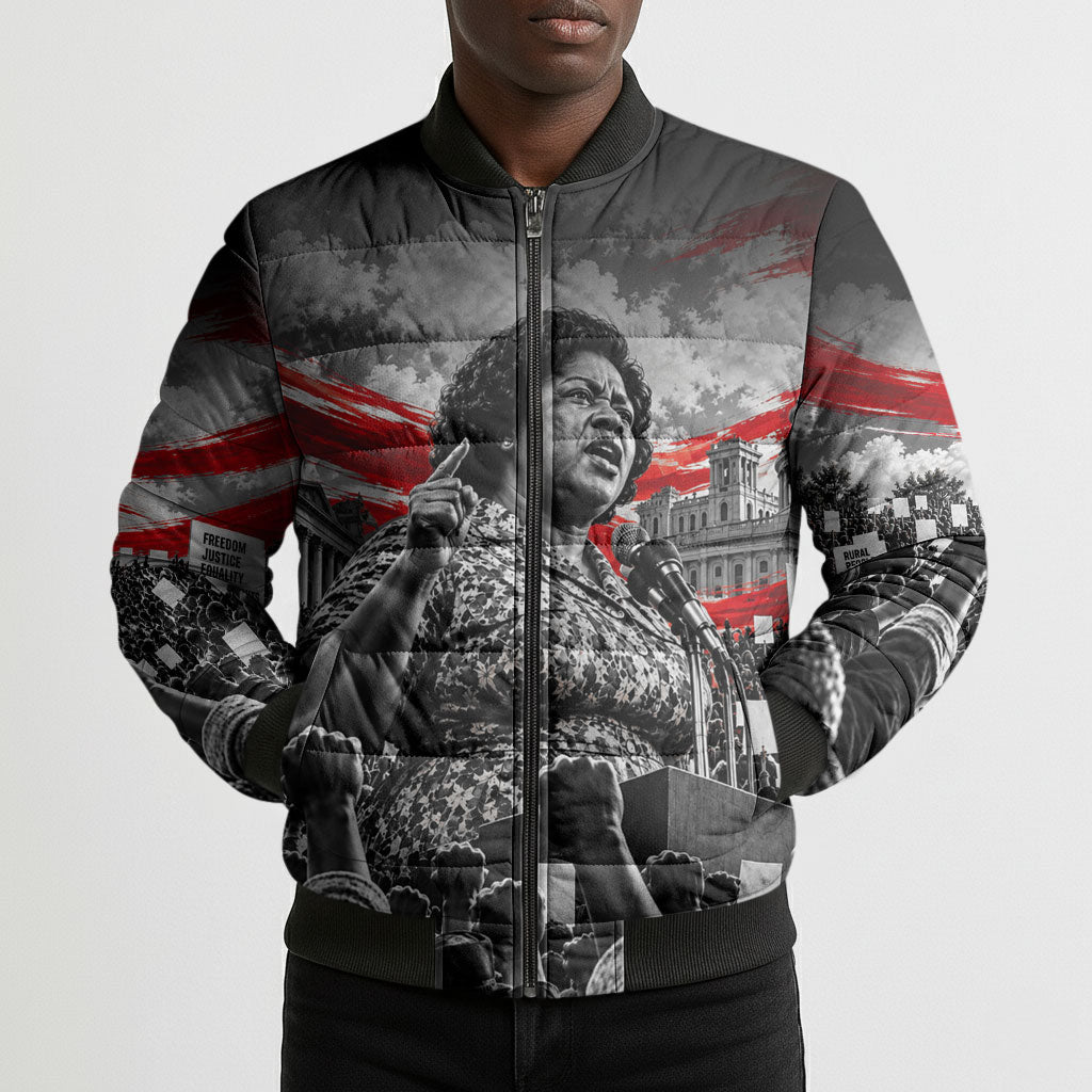 Fannie Lou Hamer Civil Rights Bomber Puffer Jacket Voting Rights Activist Tribute Art