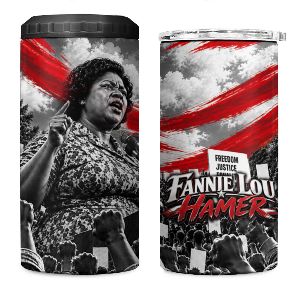 Fannie Lou Hamer Civil Rights 4 in 1 Can Cooler Tumbler Voting Rights Activist Tribute Art