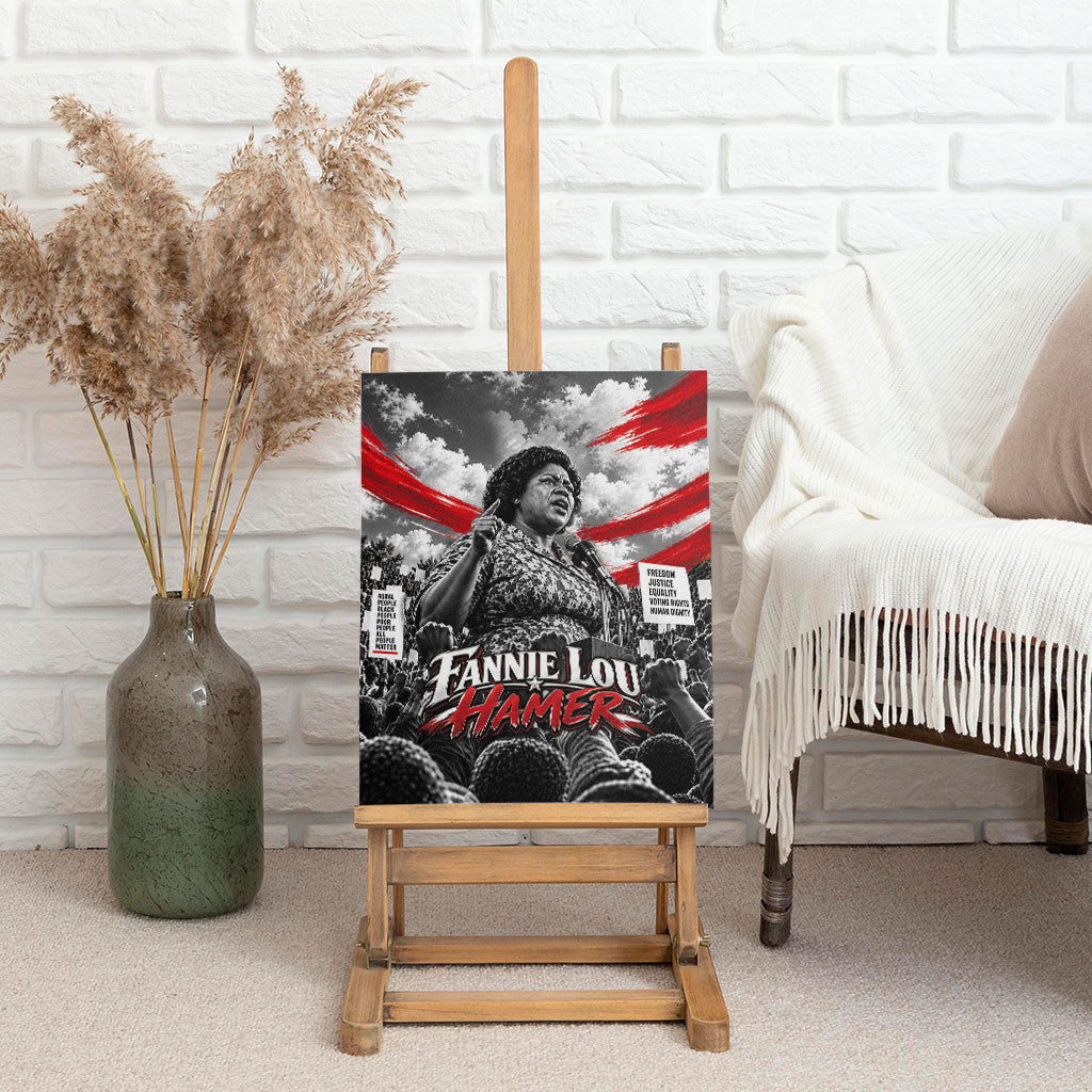 Fannie Lou Hamer Civil Rights Canvas Wall Art Voting Rights Activist Tribute Art