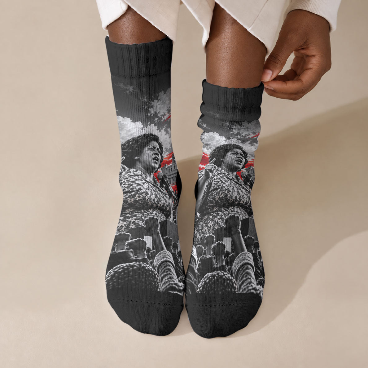 Fannie Lou Hamer Civil Rights Crew Socks Voting Rights Activist Tribute Art