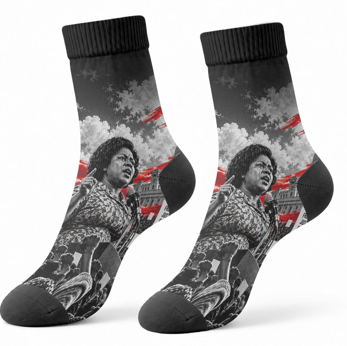 Fannie Lou Hamer Civil Rights Crew Socks Voting Rights Activist Tribute Art