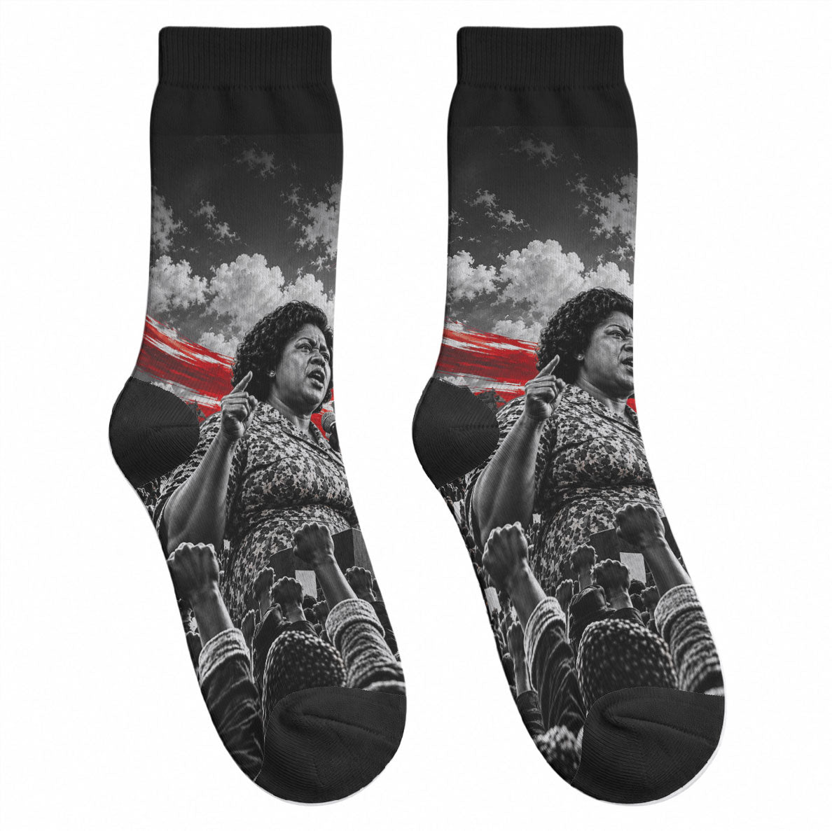 Fannie Lou Hamer Civil Rights Crew Socks Voting Rights Activist Tribute Art