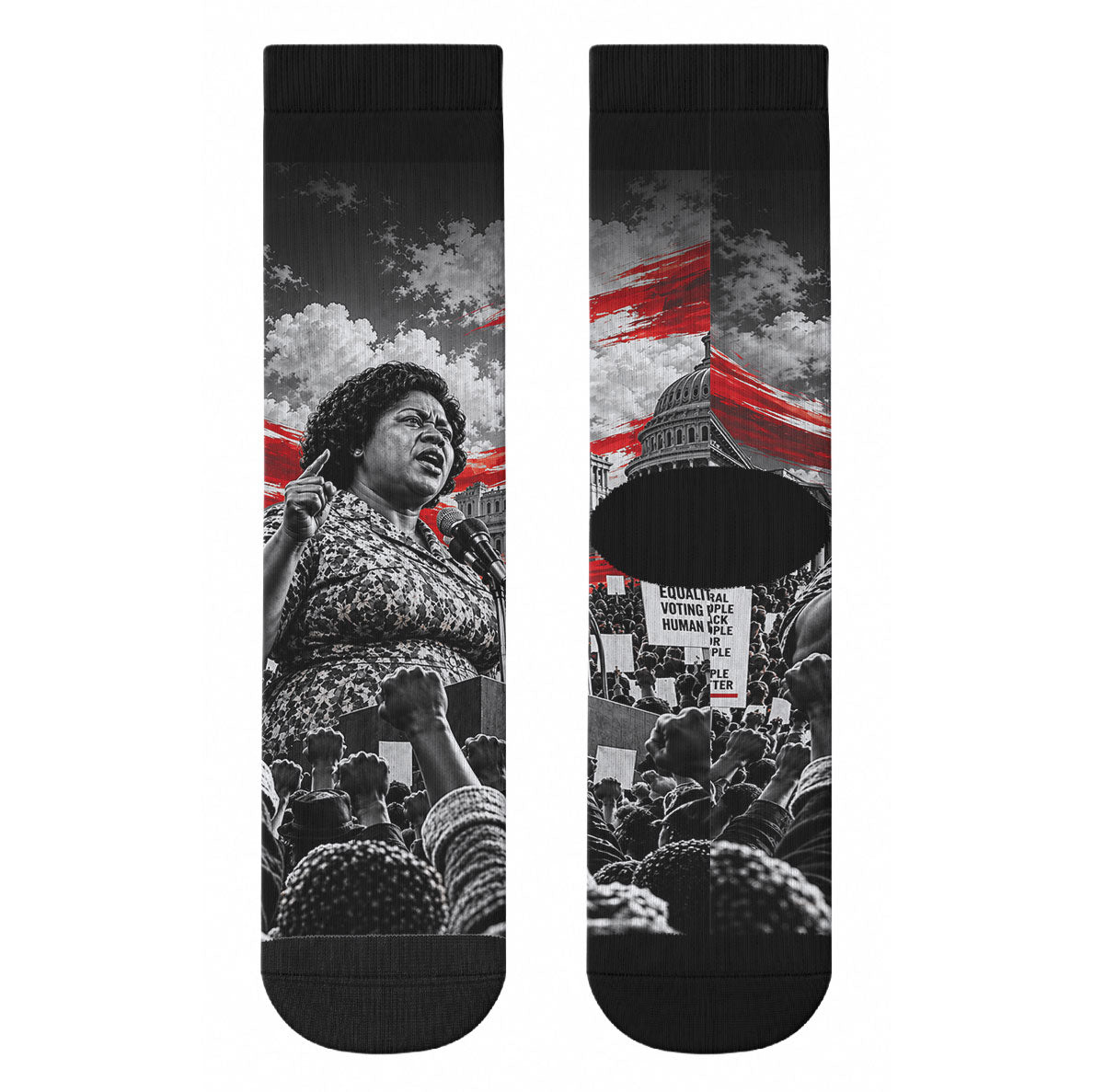 Fannie Lou Hamer Civil Rights Crew Socks Voting Rights Activist Tribute Art