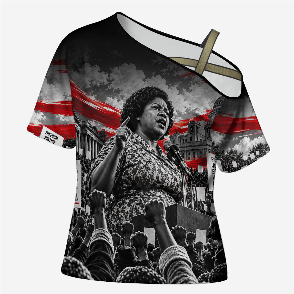 Fannie Lou Hamer Civil Rights Cross Shoulder Shirt Voting Rights Activist Tribute Art