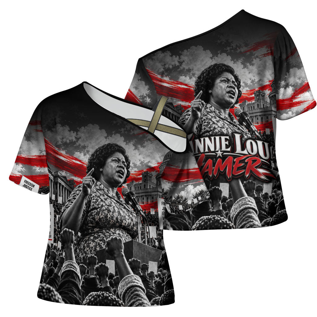 Fannie Lou Hamer Civil Rights Cross Shoulder Shirt Voting Rights Activist Tribute Art