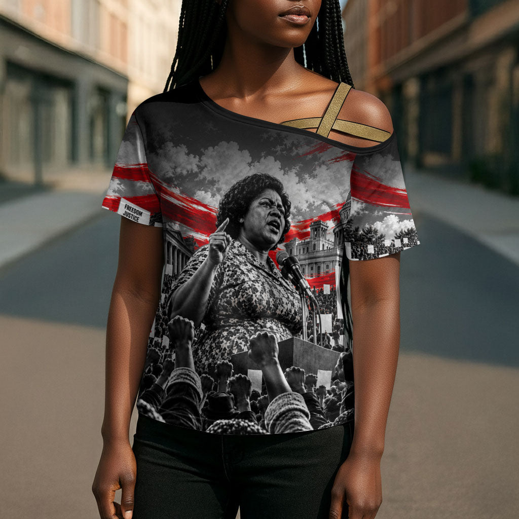 Fannie Lou Hamer Civil Rights Cross Shoulder Shirt Voting Rights Activist Tribute Art