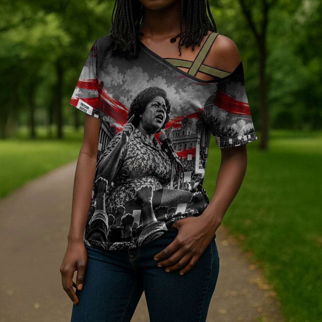 Fannie Lou Hamer Civil Rights Cross Shoulder Shirt Voting Rights Activist Tribute Art