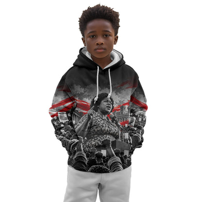 Fannie Lou Hamer Civil Rights Kid Hoodie Voting Rights Activist Tribute Art