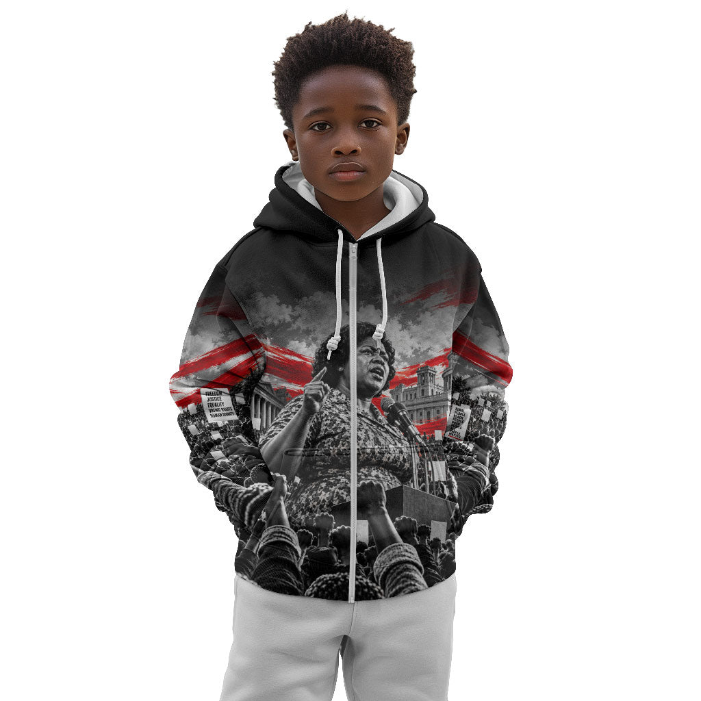 Fannie Lou Hamer Civil Rights Kid Hoodie Voting Rights Activist Tribute Art