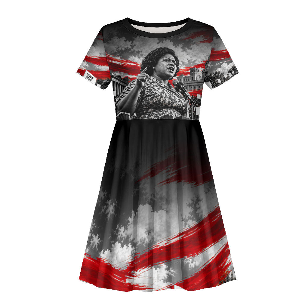 Fannie Lou Hamer Civil Rights Kid Short Sleeve Dress Voting Rights Activist Tribute Art