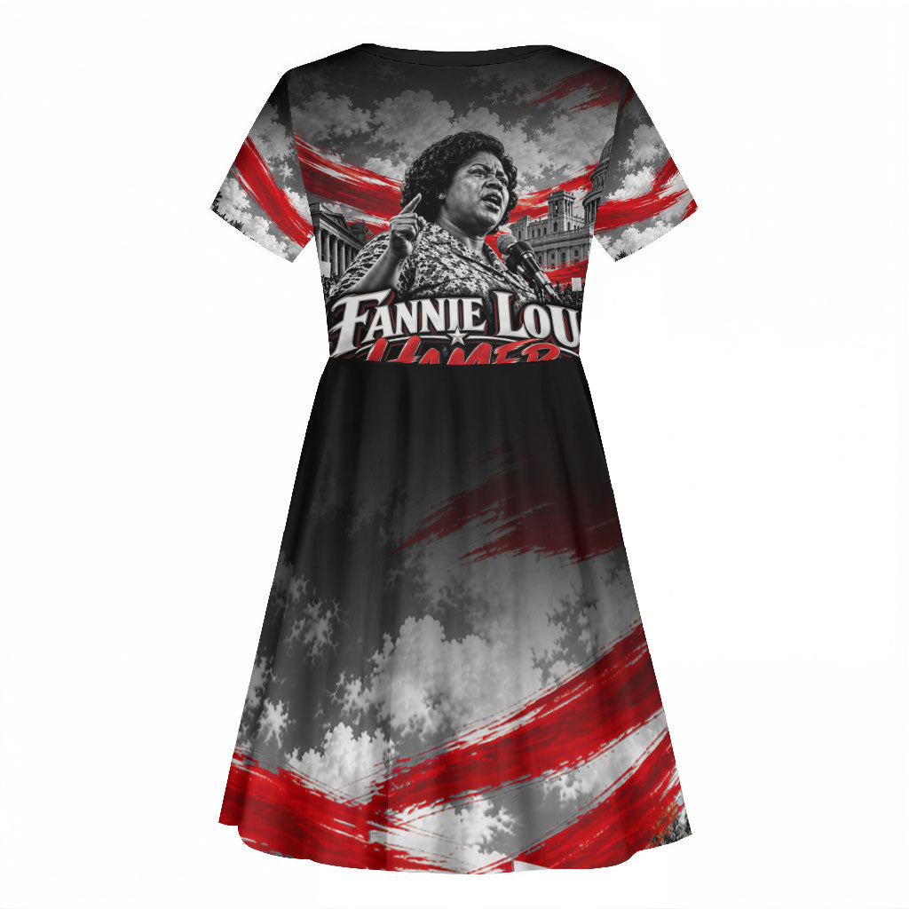 Fannie Lou Hamer Civil Rights Kid Short Sleeve Dress Voting Rights Activist Tribute Art